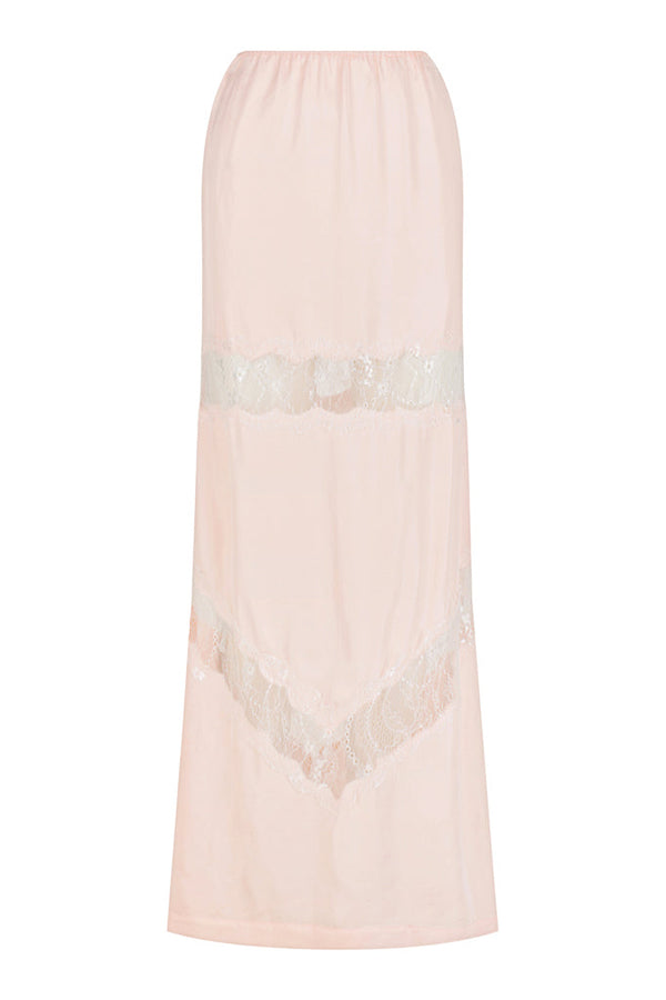 Lace Panel Maxi Skirt