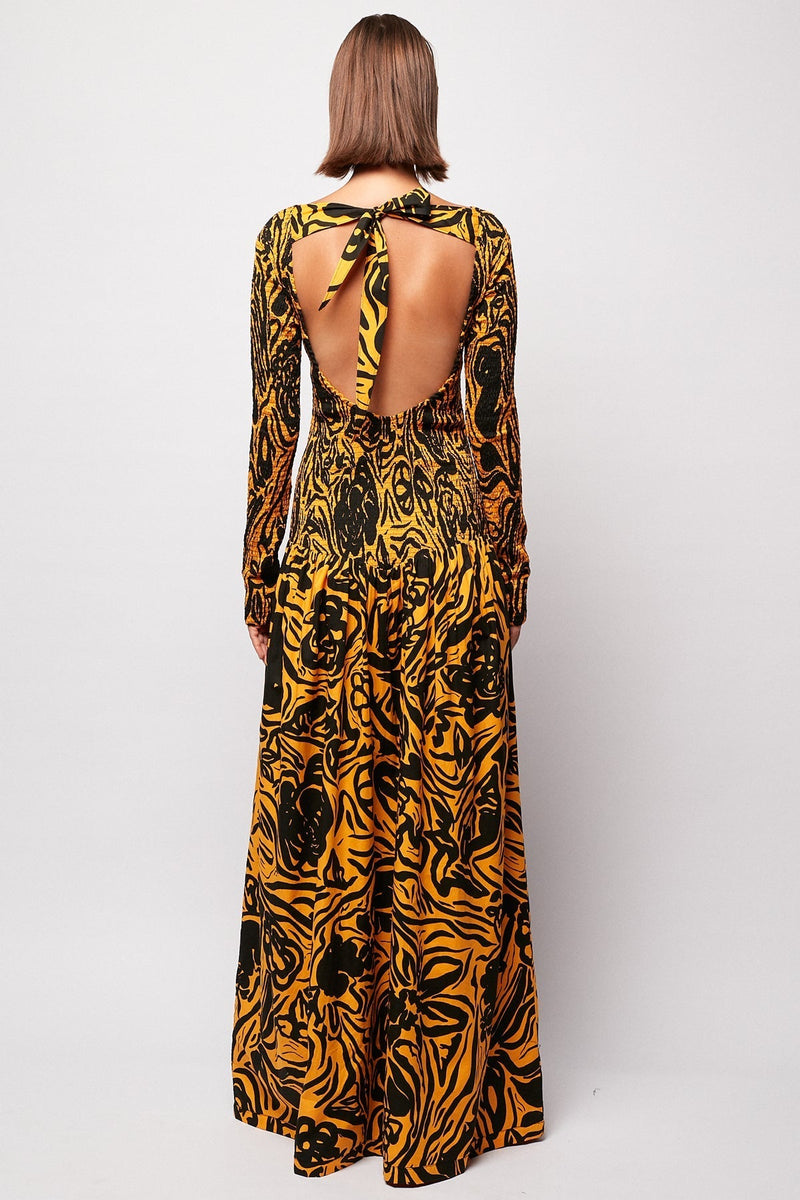 Textured Open Back Maxi