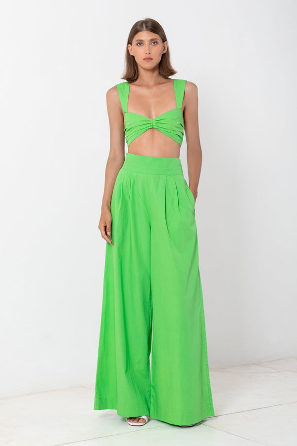 Pleated Wide Leg Pant