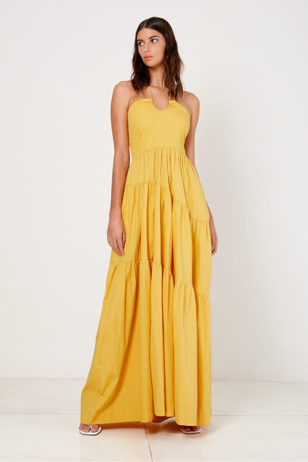 Tie Up Tiered Maxi Dress