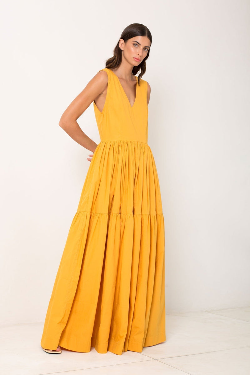 V Neck Tiered Maxi