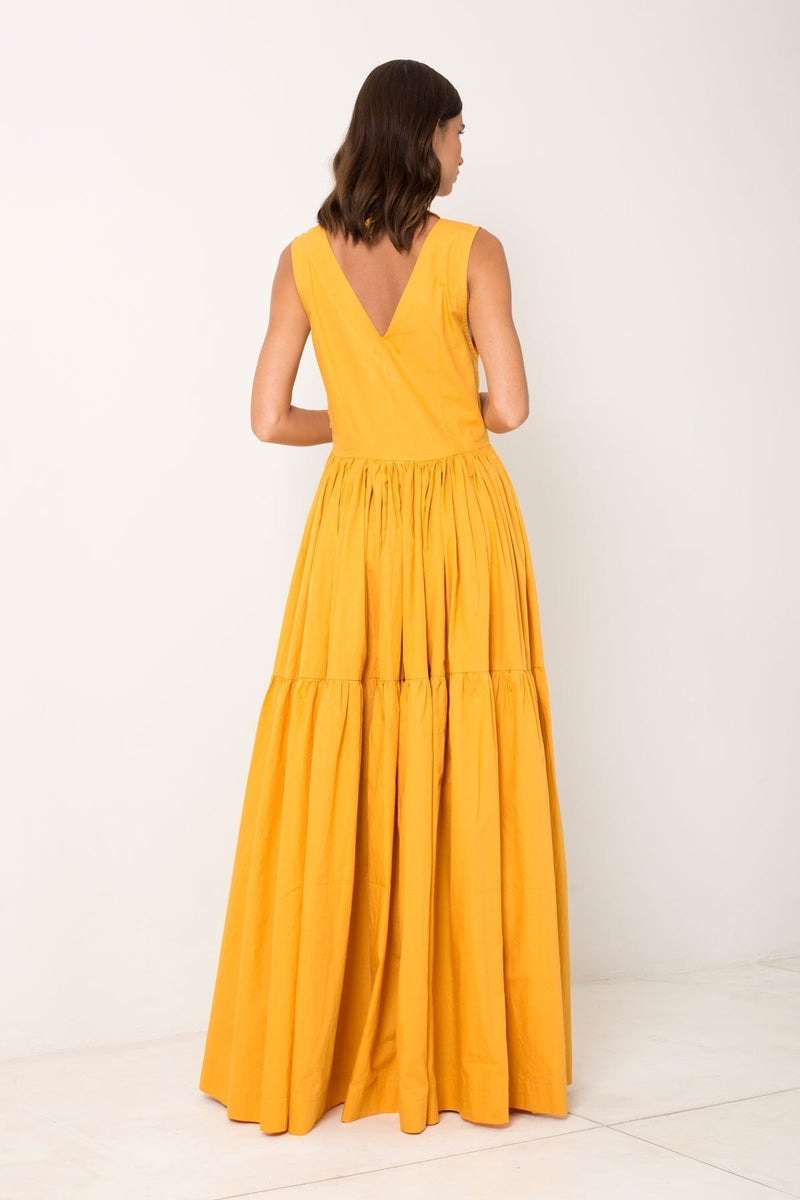 V Neck Tiered Maxi