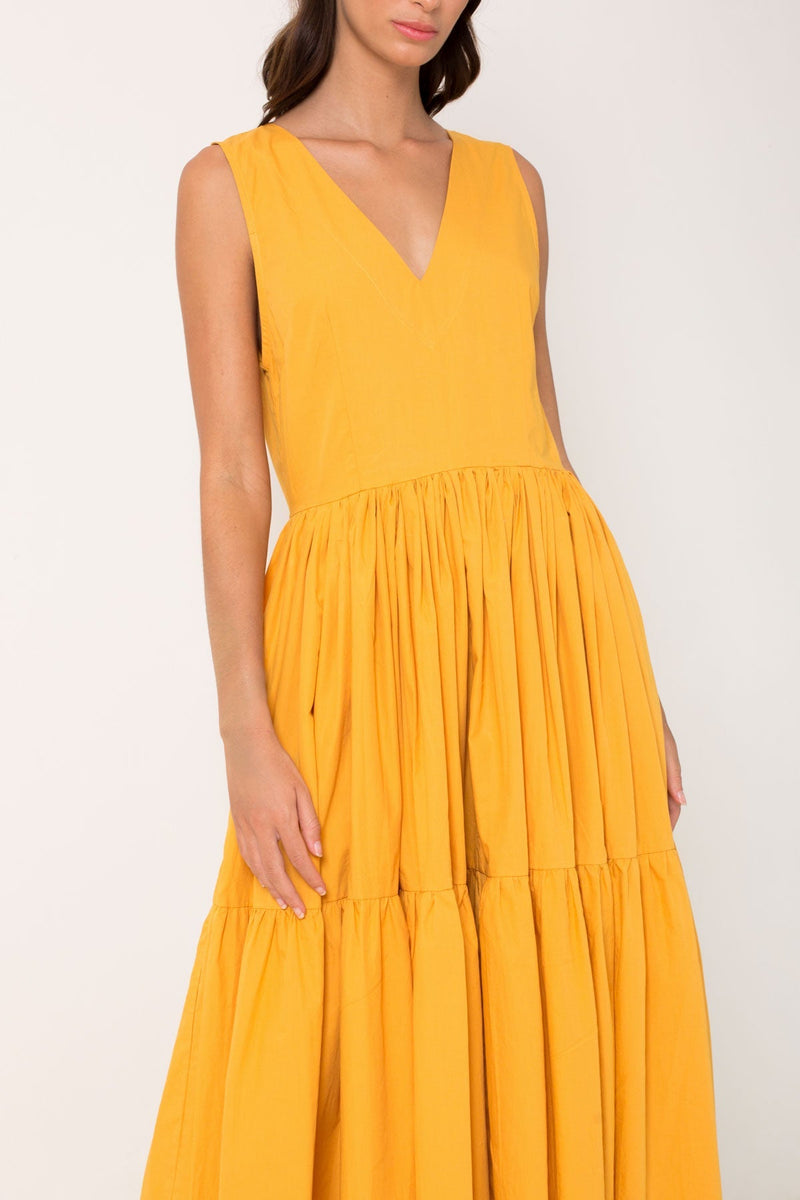 V Neck Tiered Maxi