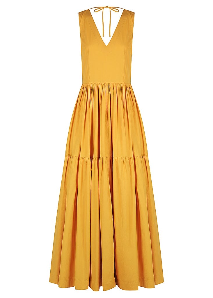 V Neck Tiered Maxi