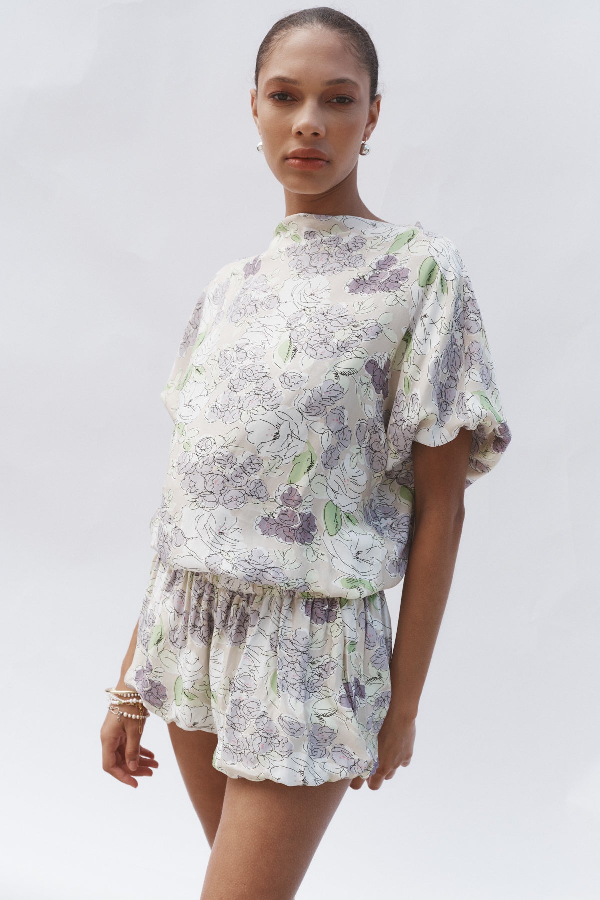 High-Neck Blouson Top | Ruffle Hem Bloomers – S/W/F Boutique - Australia