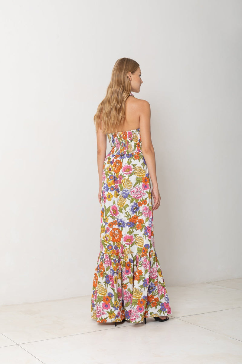 Crossover Halter Maxi Dress