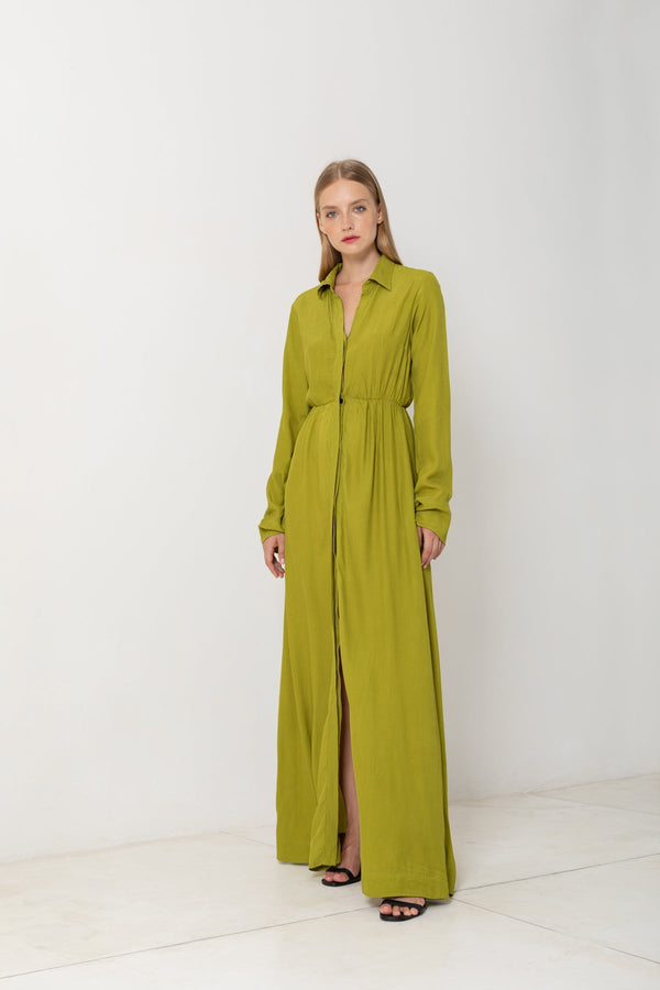 Long Sleeve Button Up Maxi Dress