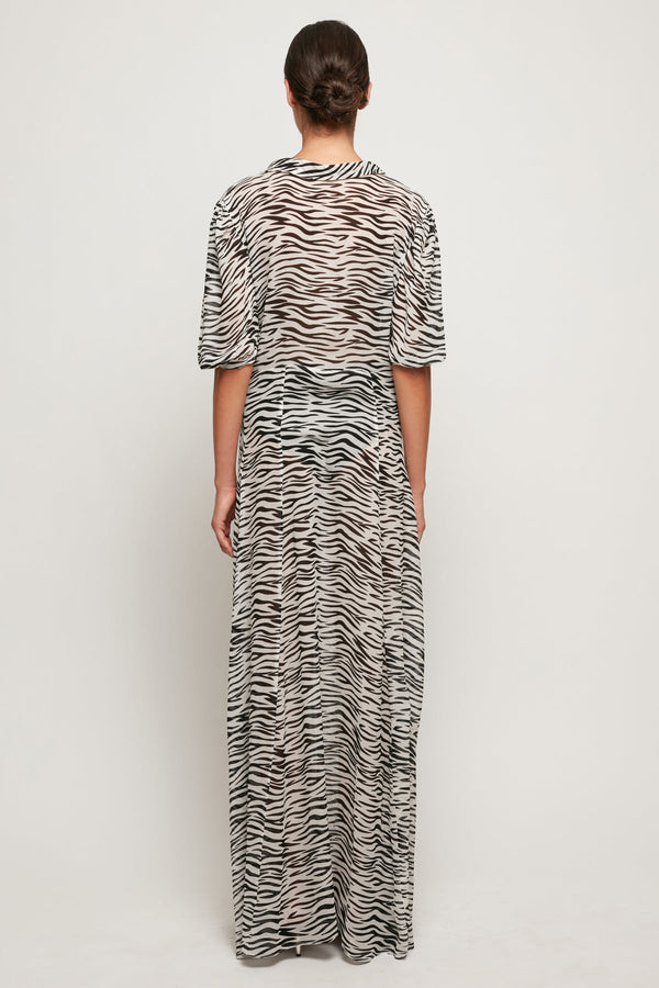 Sheer Button Front Maxi