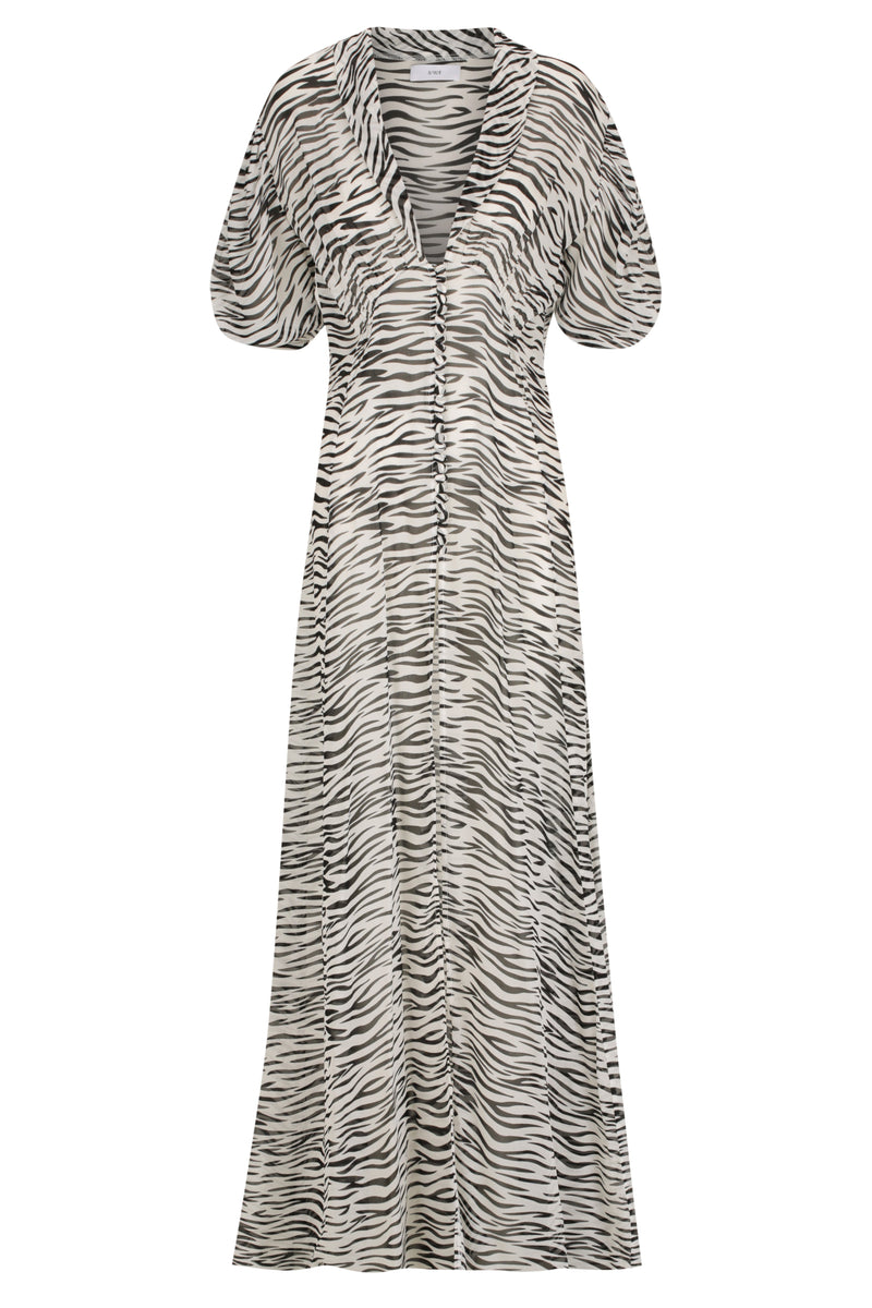 Sheer Button Front Maxi