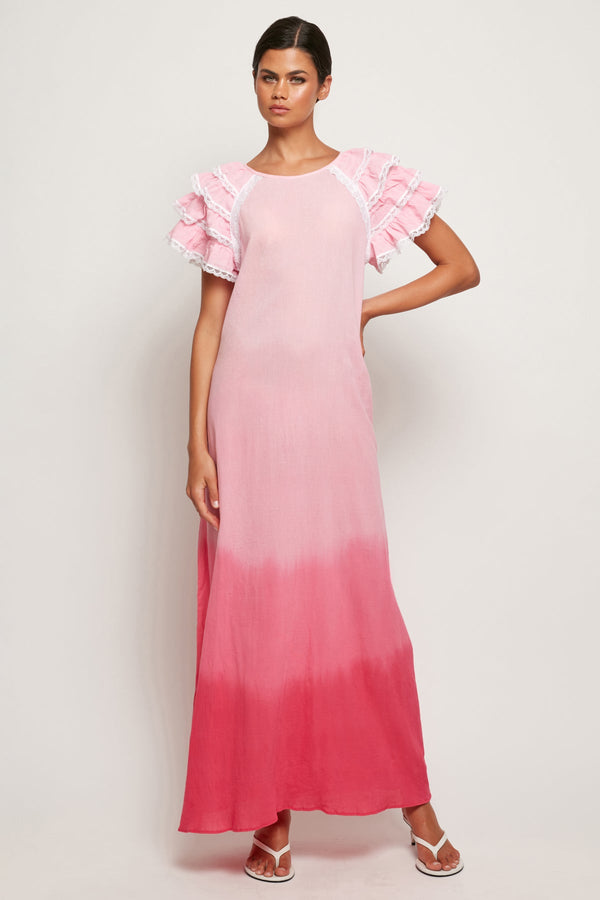Frill Sleeve A-Line Maxi