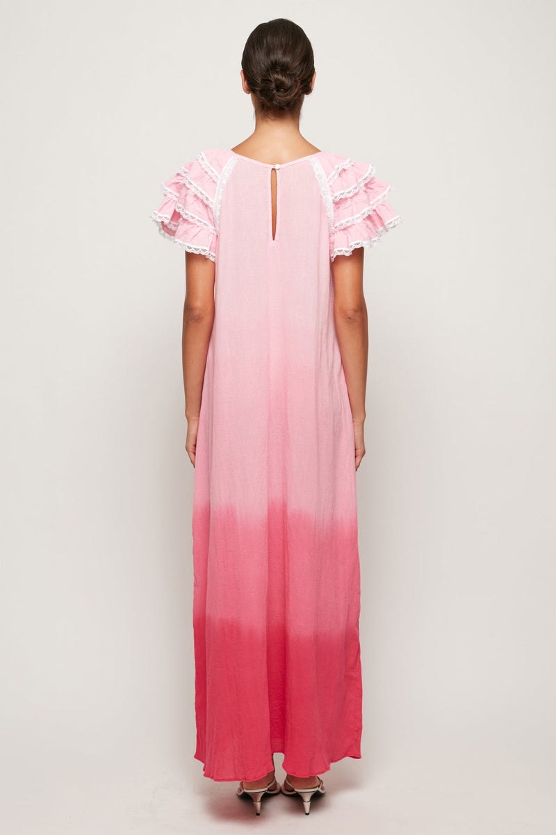 Frill Sleeve A-Line Maxi