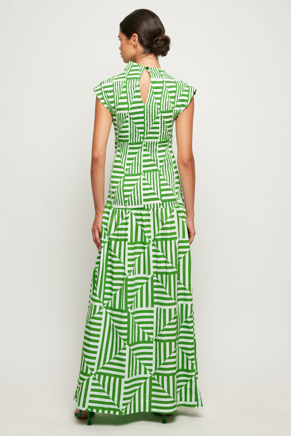 High Neck Cap Sleeve Maxi