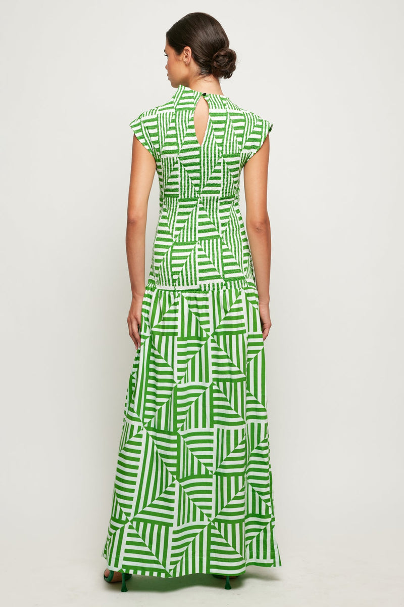 High Neck Cap Sleeve Maxi