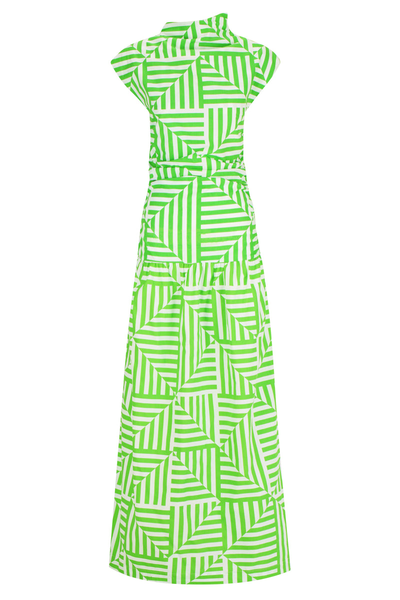 High Neck Cap Sleeve Maxi