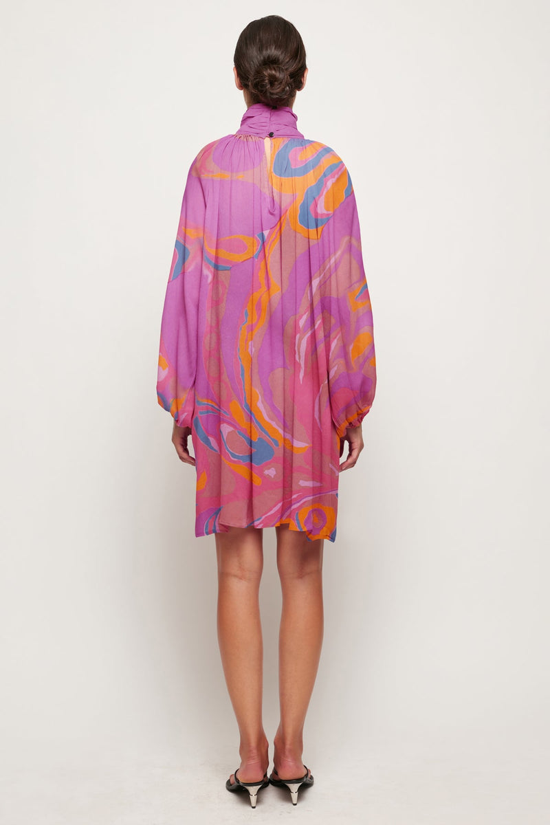 Sheer Balloon Sleeve Mini