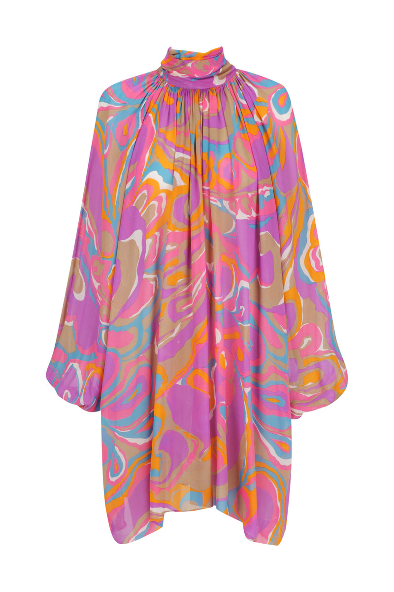 Sheer Balloon Sleeve Mini