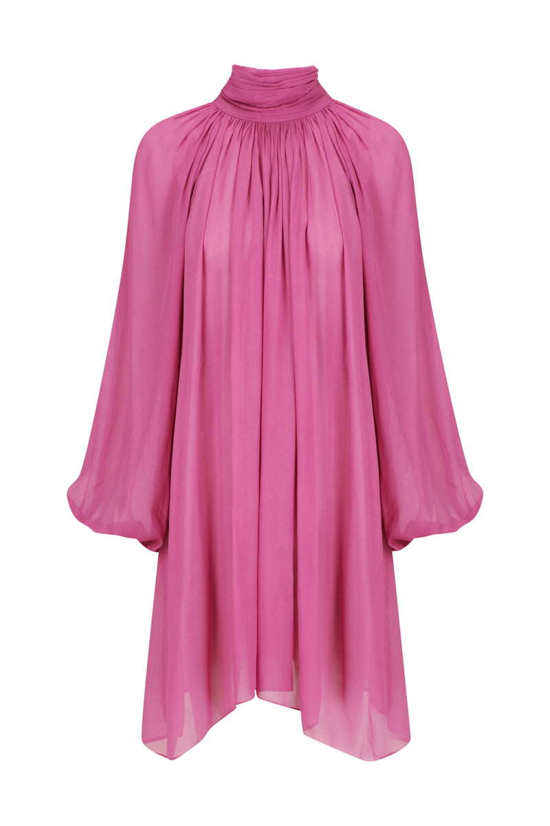 Sheer Balloon Sleeve Mini