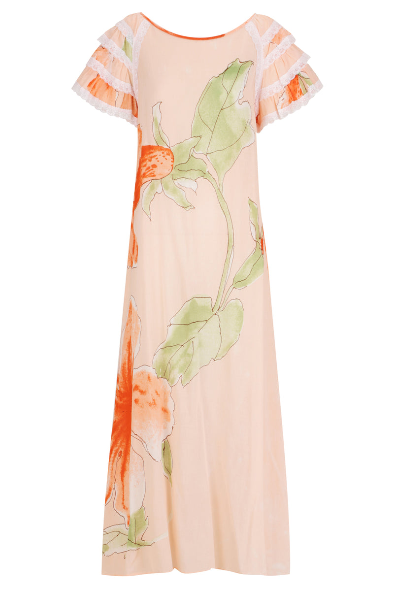 Frill Sleeve A-Line Maxi