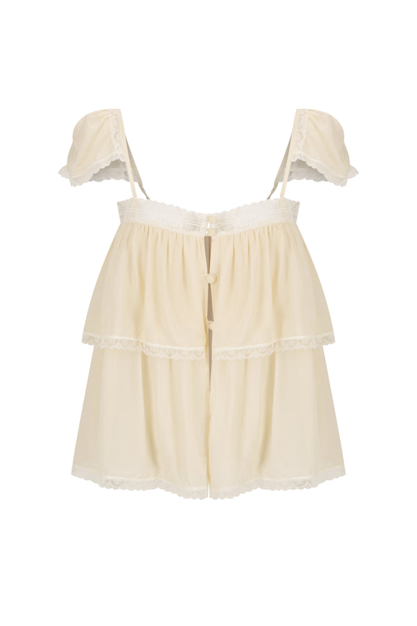 Lace Trim Babydoll Top