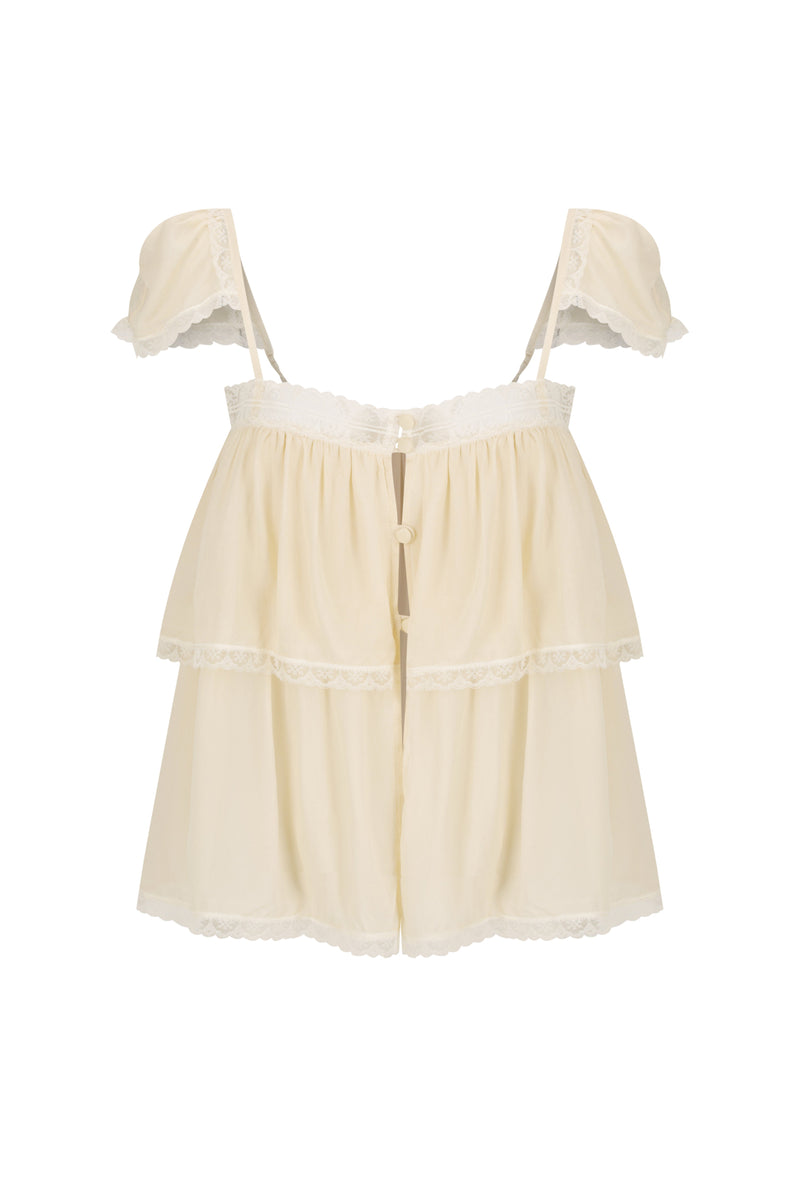 Lace Trim Babydoll Top