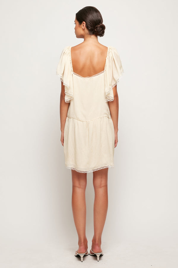 Lace Trim Drop Waist Mini