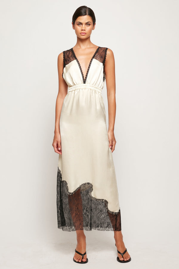 Lace Trim Midi Dress