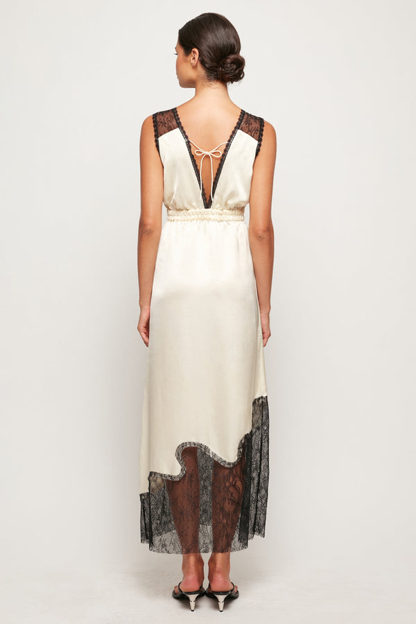 Lace Trim Midi Dress