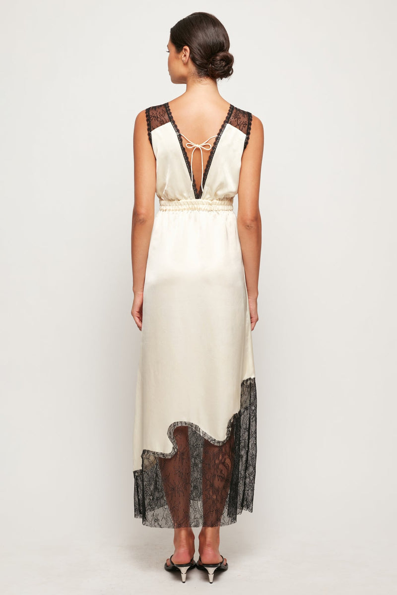 Lace Trim Midi Dress