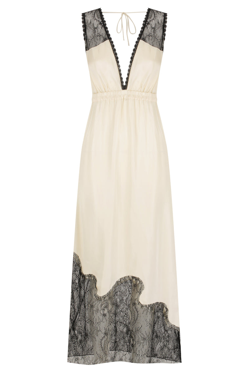 Lace Trim Midi Dress