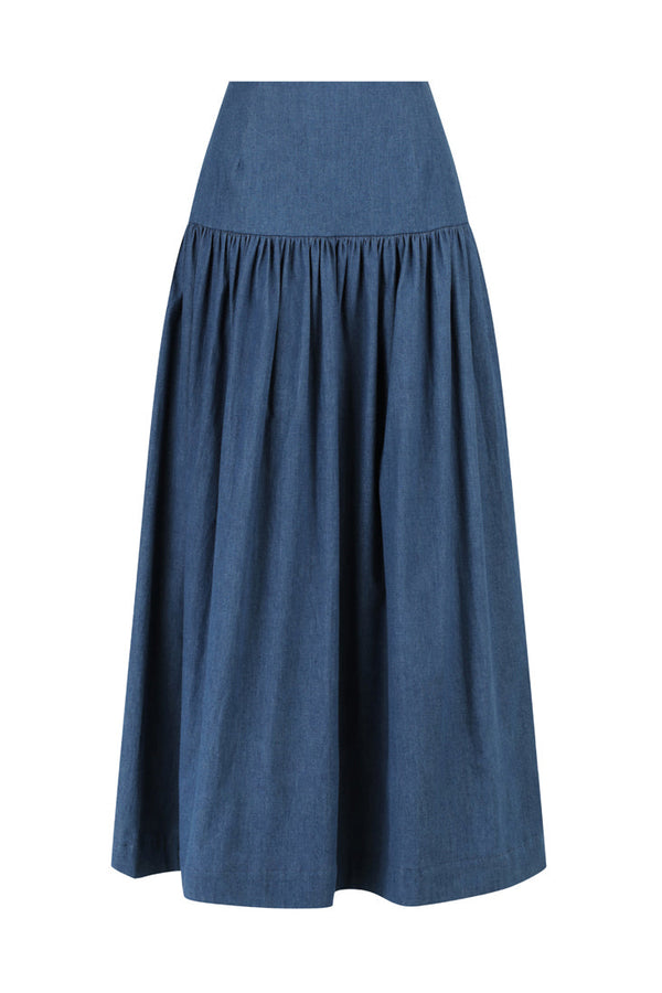 Wide Waist Midi Skirt