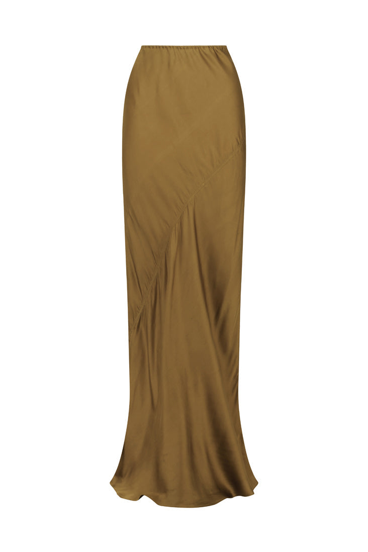 Rouched V Neck | Bias Maxi Skirt