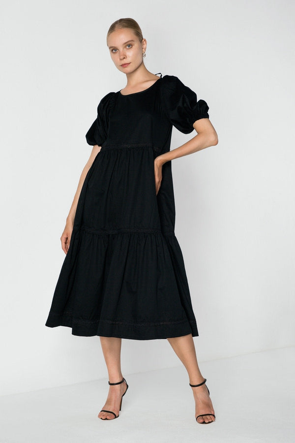 Puff Sleeve Tiered Dress