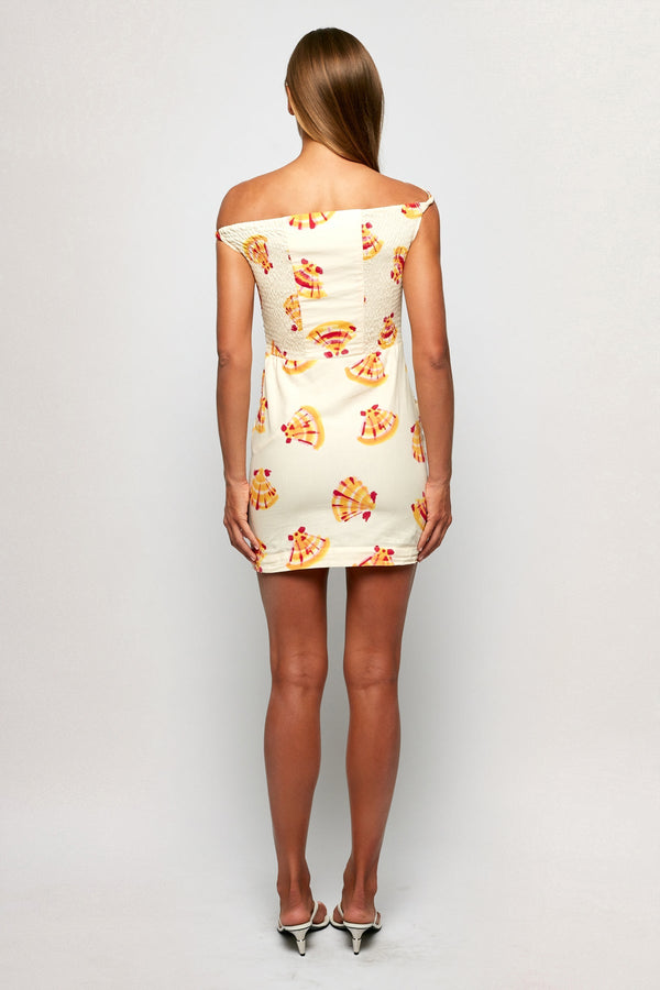 Rolled Shoulder Pleated Mini