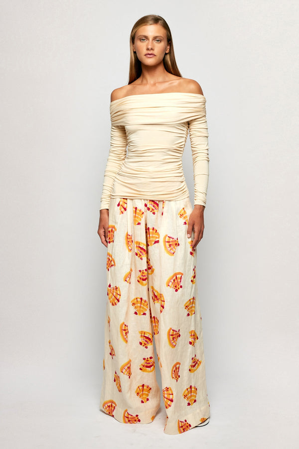 Off Shoulder Wrap Top | Draping Pant