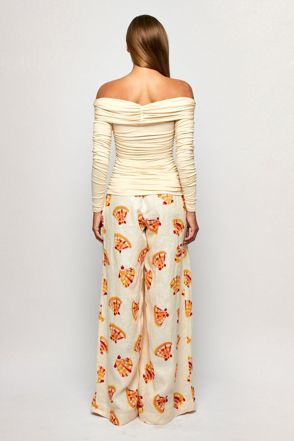 Off Shoulder Wrap Top | Draping Pant