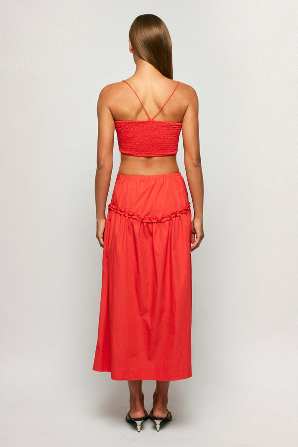 Crop Top | High Waisted Gathered Midi