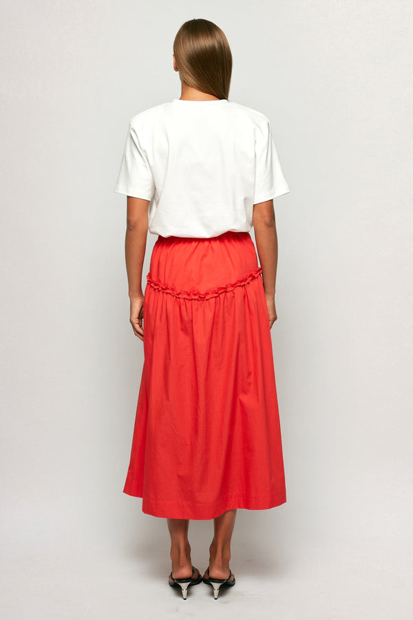Rose Statement Tee | High Waisted Gathered Midi