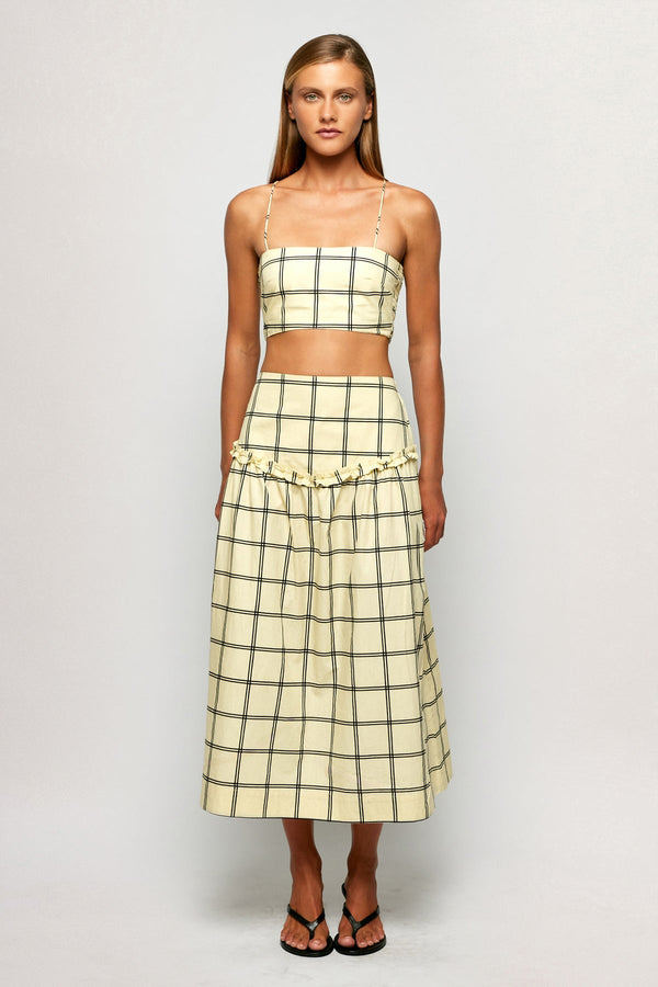 Crop Top | High Waisted Gathered Midi