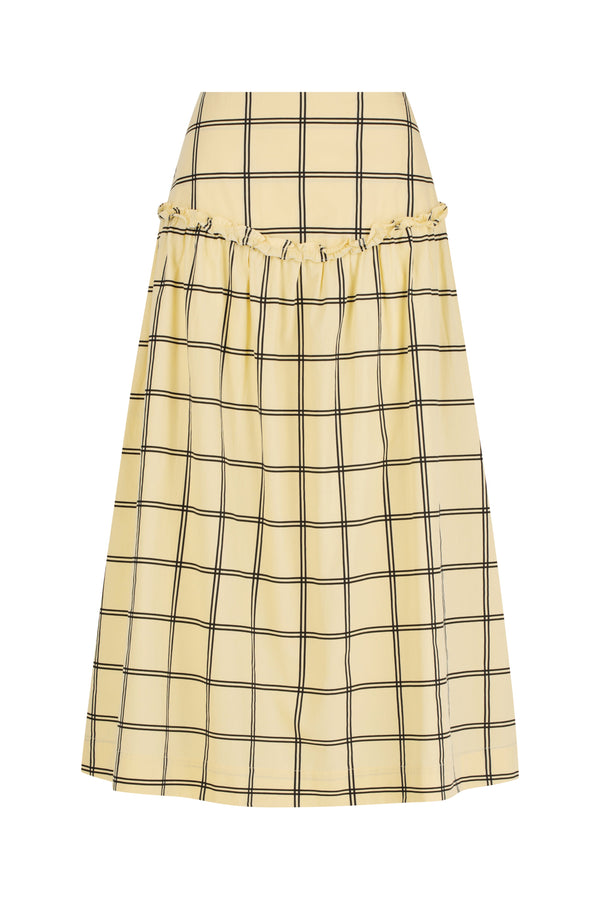 High Waisted Gathered Midi