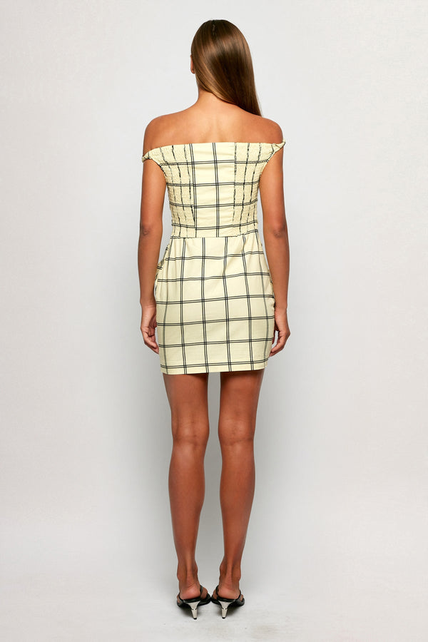 Rolled Shoulder Pleated Mini