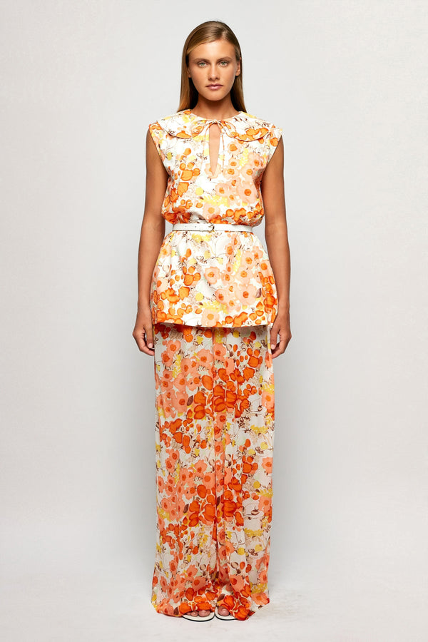 Petal Collar Top | Sheer Relaxed Pant