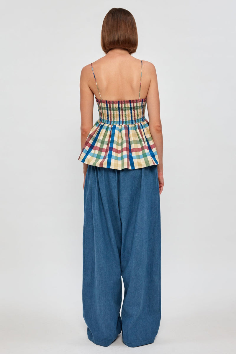Peplum Cami | Draped Wide-Leg Pant
