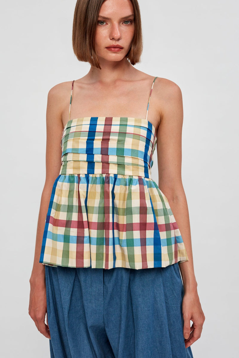 Peplum Cami | Draped Wide-Leg Pant