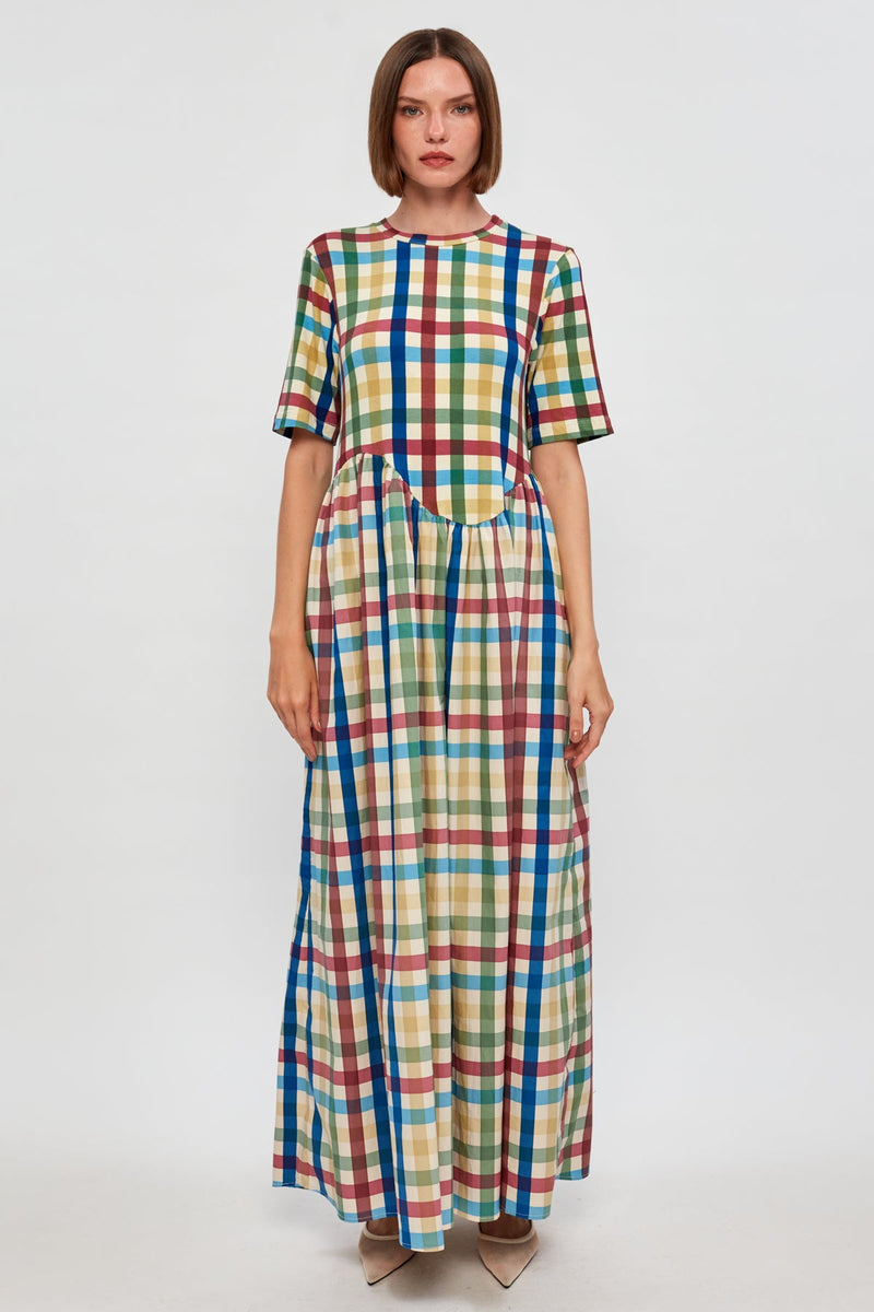 Curved Waist Midi Dress