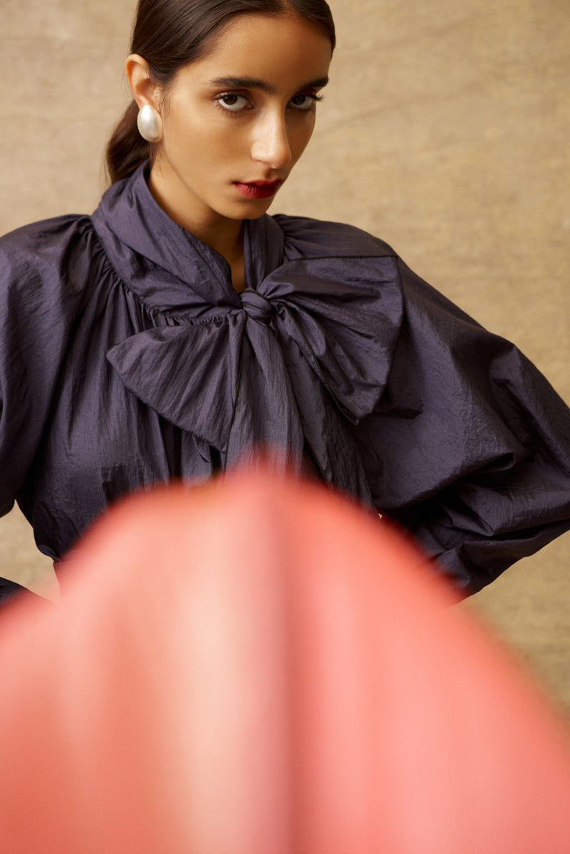 Parachute Bow Blouse | Parachute Pencil Skirt