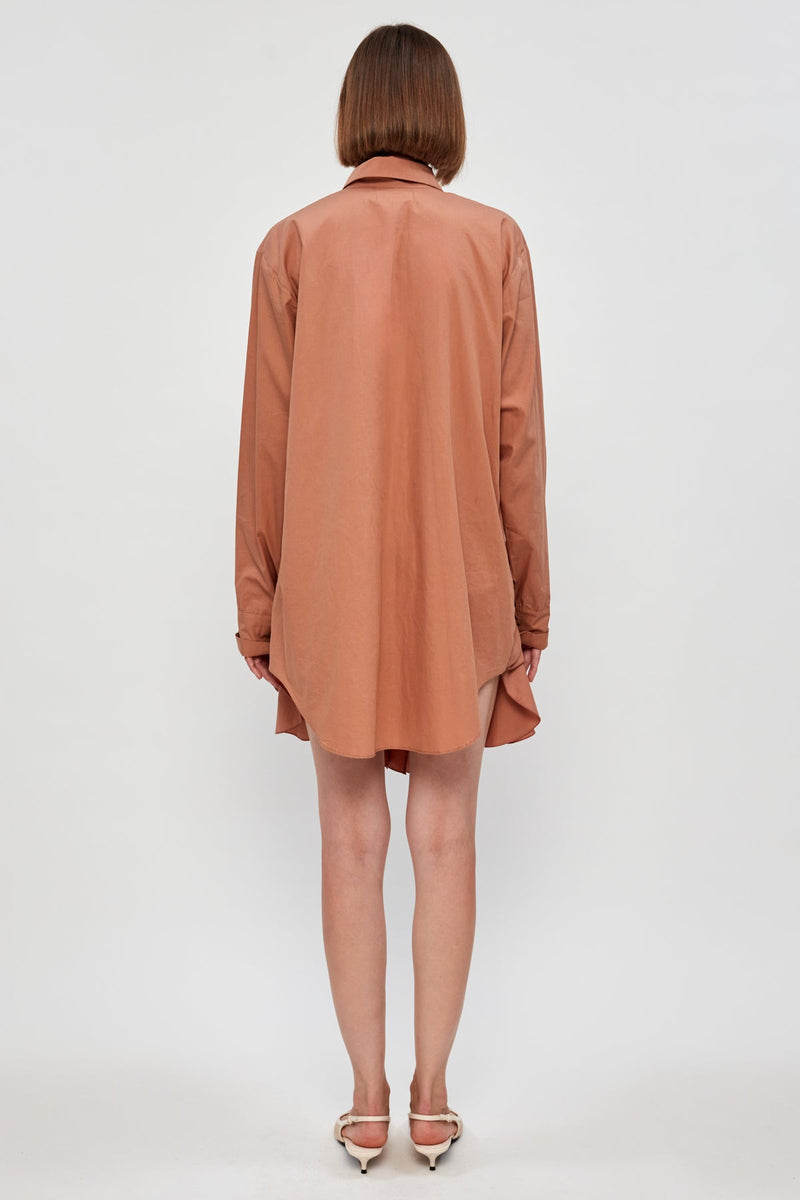 Ruffled Hem Shirt Dress