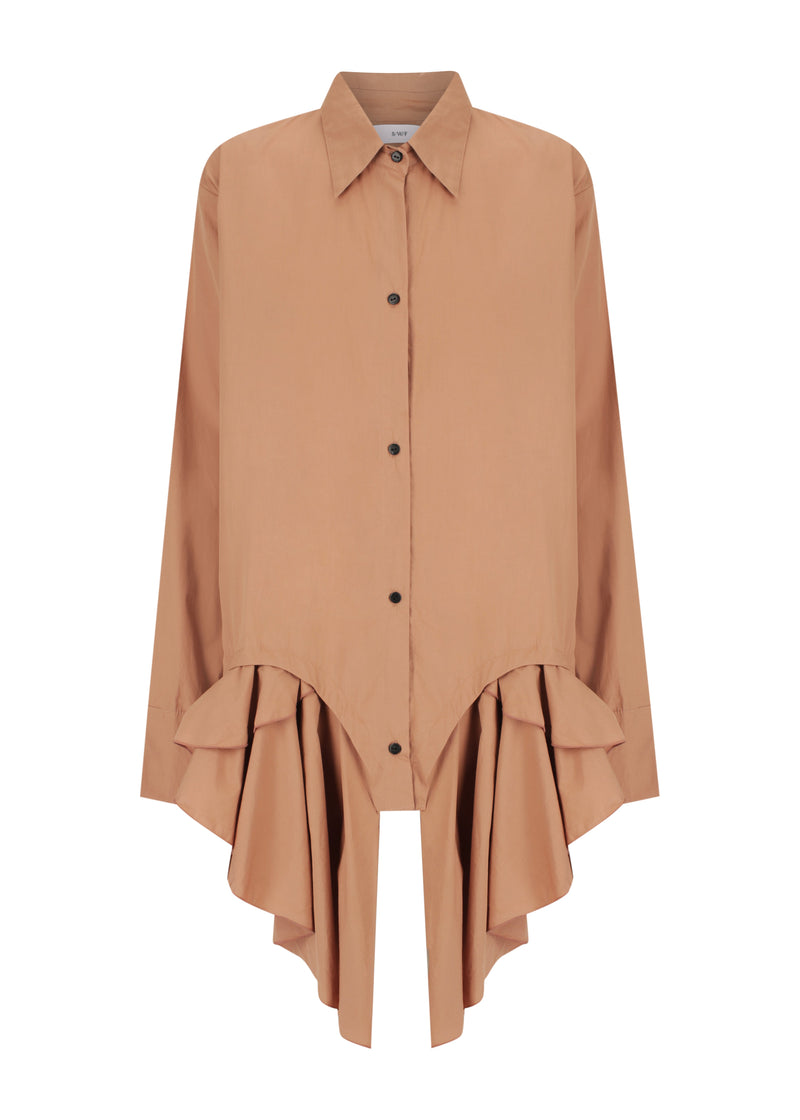 Ruffled Hem Shirt Dress