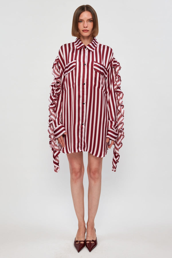 Ruched Sleeve Oversized Shirt