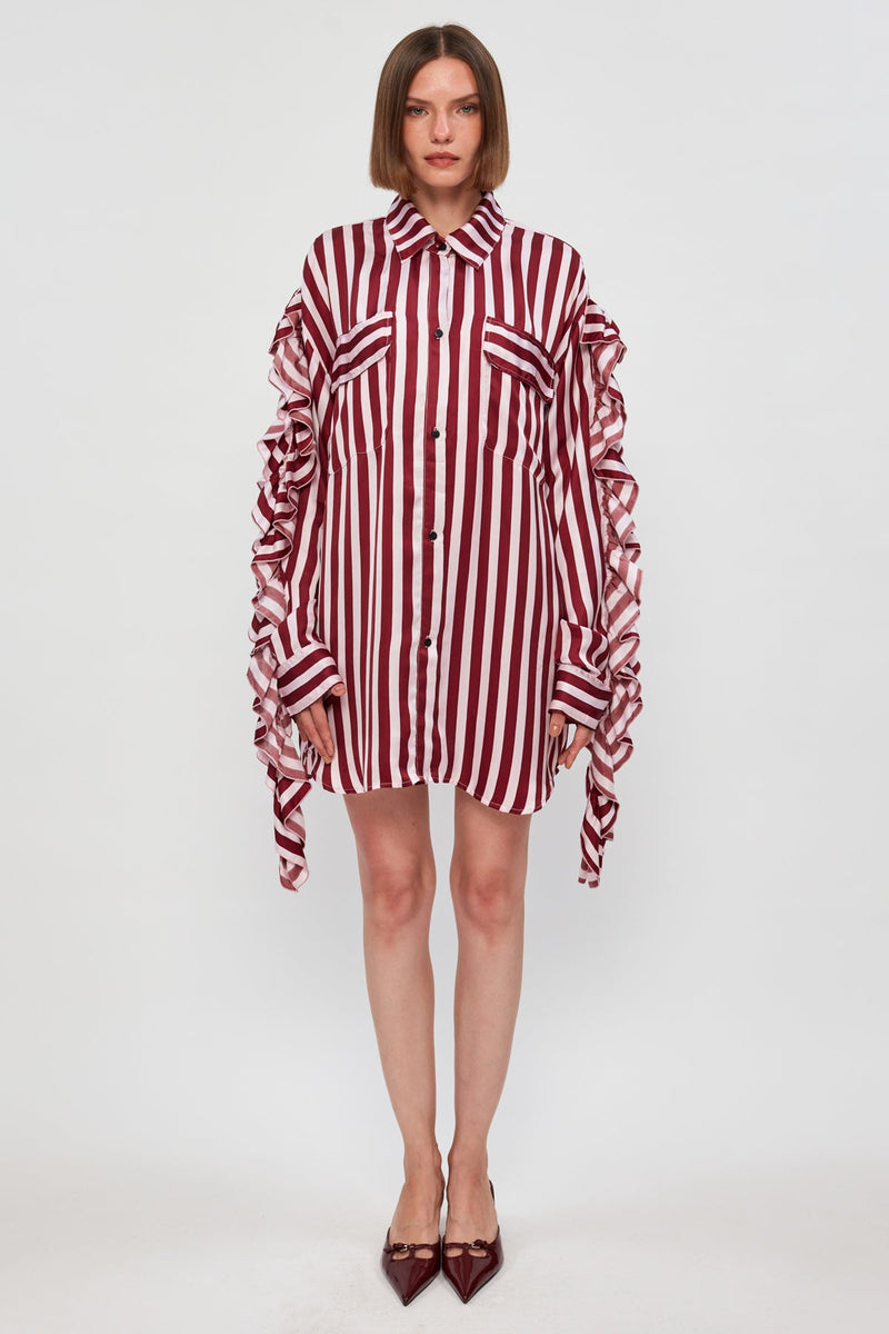 Ruched Sleeve Oversized Shirt