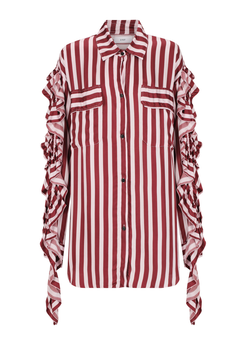 Ruched Sleeve Oversized Shirt